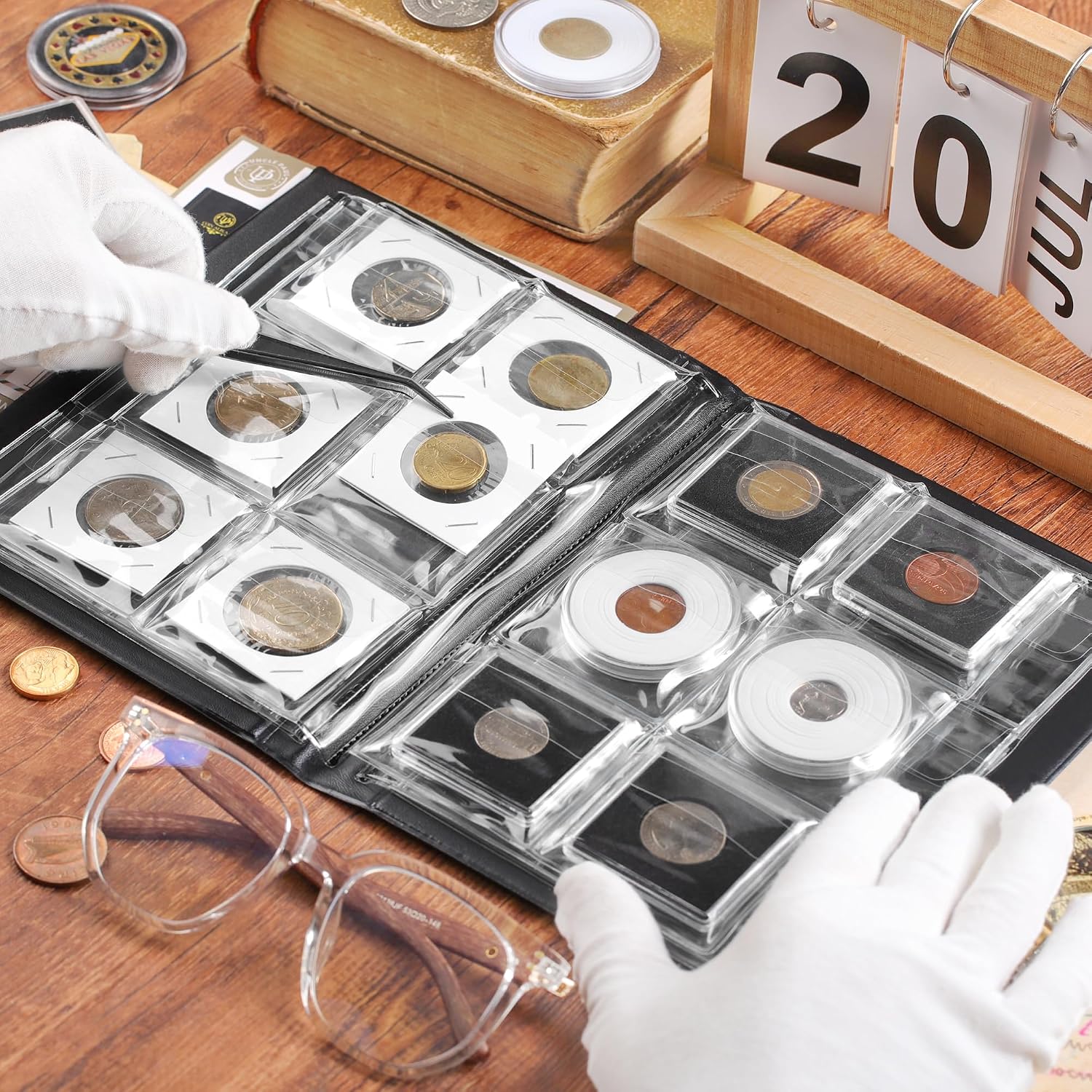 36 Pockets Coin Capsule Holder Album - 2.3x2.2 inches | Uncle Paul Coin Collecting Book with 6 Pages, Collection