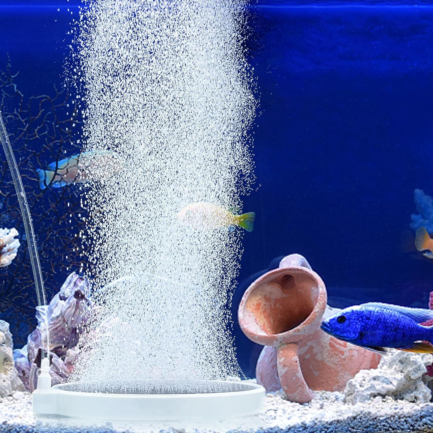 Nano Aquarium Air Stones, Fish Tank Oxygen Aerator (35-100Gal) | 4Inch, Comes with Air Tube, Control Valve and Check