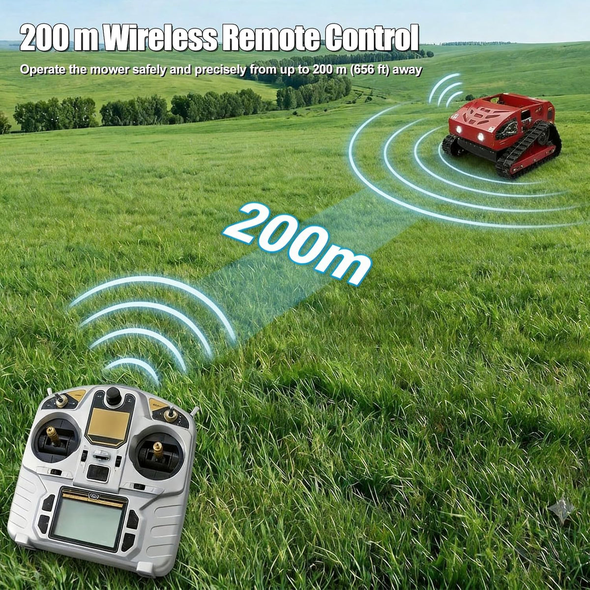 Automatic Remote Control Lawn Mower with Loncin 196cc Engine
