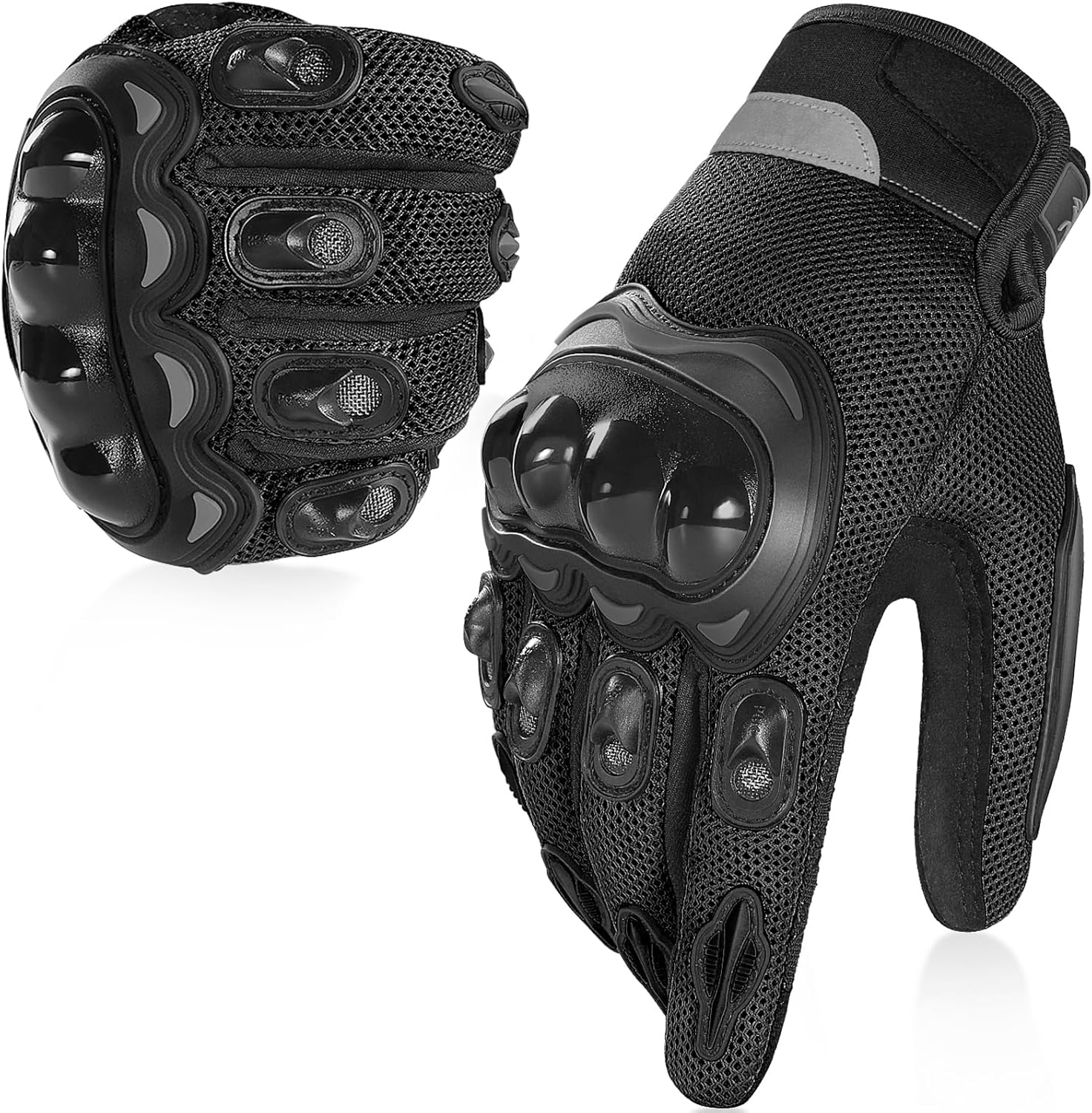 Breathable Mesh Motorcycle Gloves, Touchscreen Protective Motorbike Gloves for Men and Women BMX ATV MTB Riding, Road
