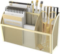 3-Grid Magnetic Pencil Holder, Strong Magnet Locker Organizer, Yellow | Mesh Magnetic Shelf, Marker Holder Perfect