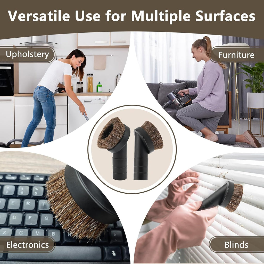 1.5" Vacuum Dust Brush Attachment Compatible with Pro Team Backpack Vacuum - 3" Round Dusting Brush with 1 1/2"