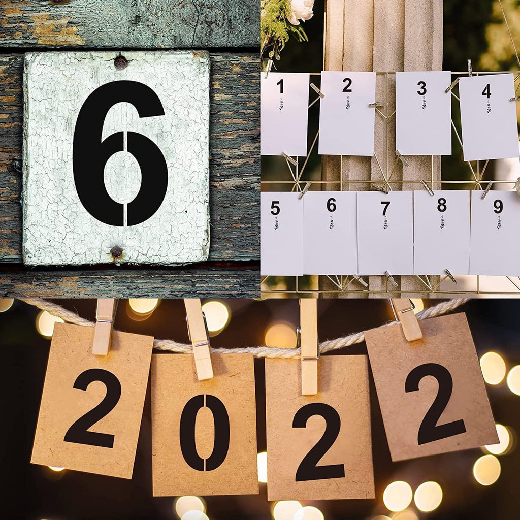 5 Inch Number Stencils Plastic Number Stencils Reusable Digital Painting Templates for Cake Stencil Address Templates