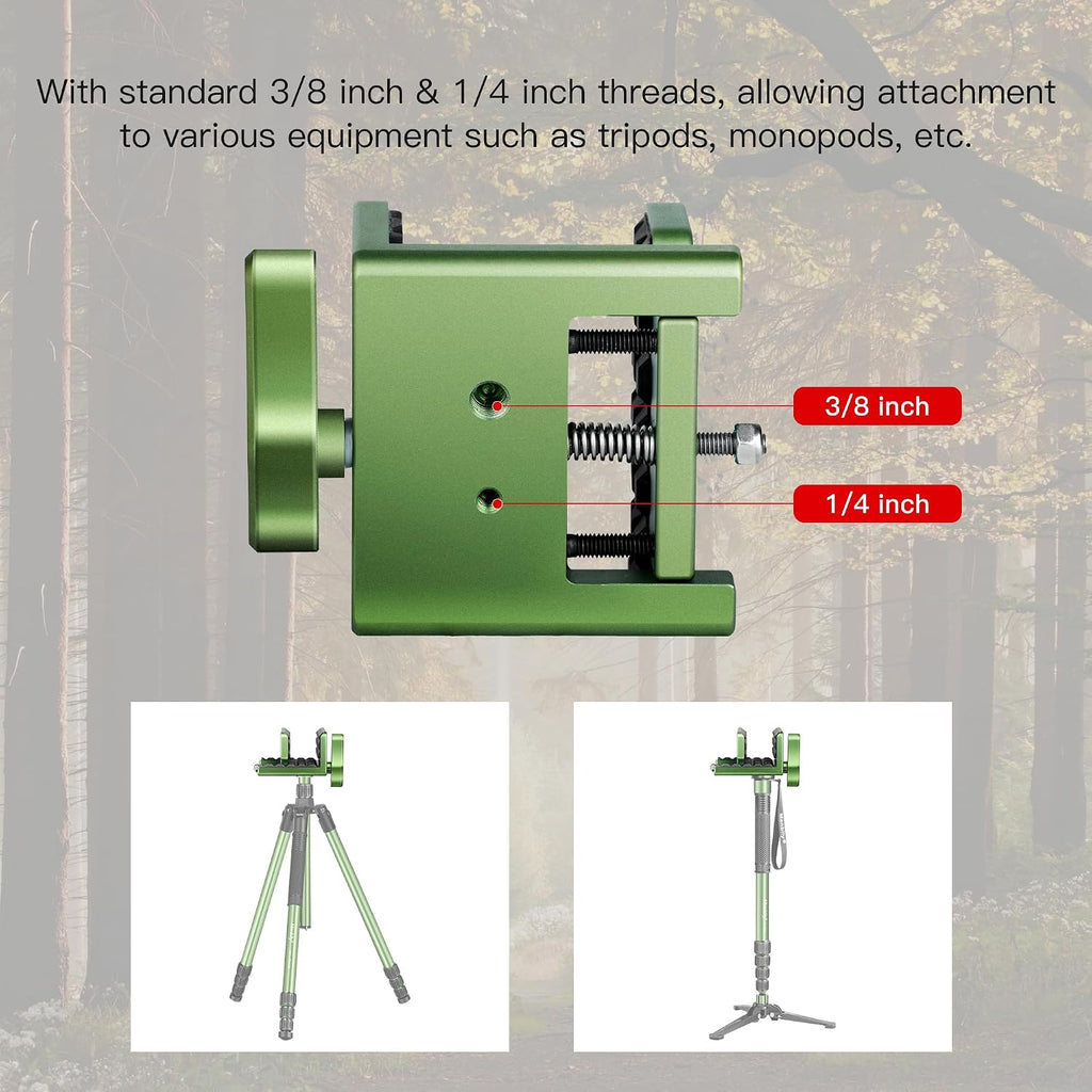 Shooting Saddle Clamp Rest Head for Shooting Stick Tripod Hunting-Green (U-2)