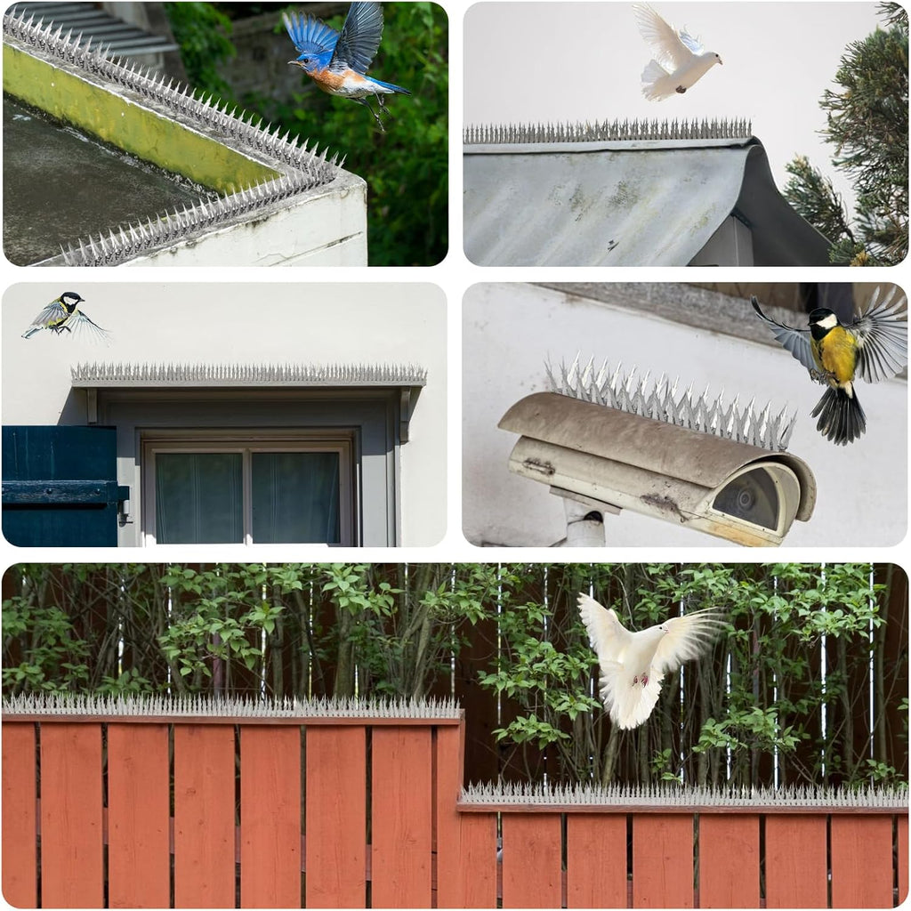 Bird Spikes, 5 Feet Stainless Steel Bird Control Spikes for Outside, Pigeon and Squirrel Blocking Spikes, for Garden