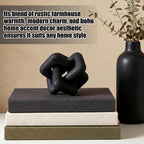 Yalikop 3 Link Wood Knot Decor, Boho Chain Link Decor, Elegant, Black