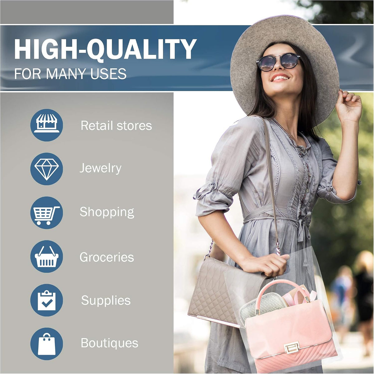 12x15 Clear Plastic Bags, Medium, Glossy Finish, 1.5 Mil Thick, 200 Pack