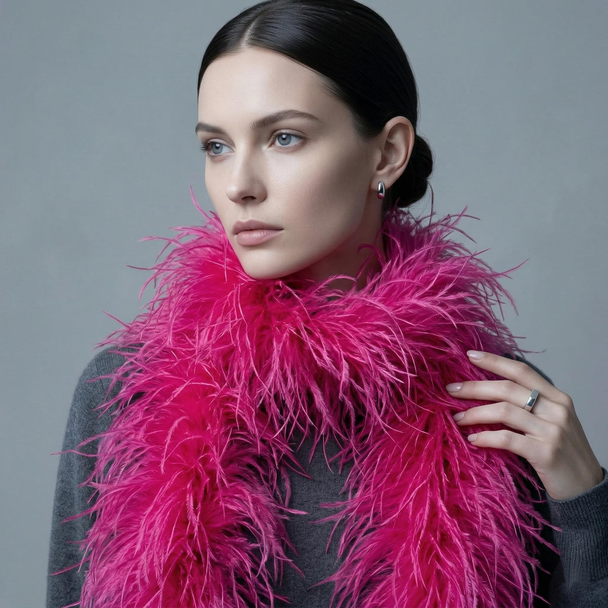 5 ply Hot Pink Ostrich Feather Boas.