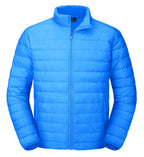 Winter Coats for Men Quilted Full Zip Puffer Jacket Blue 2XL