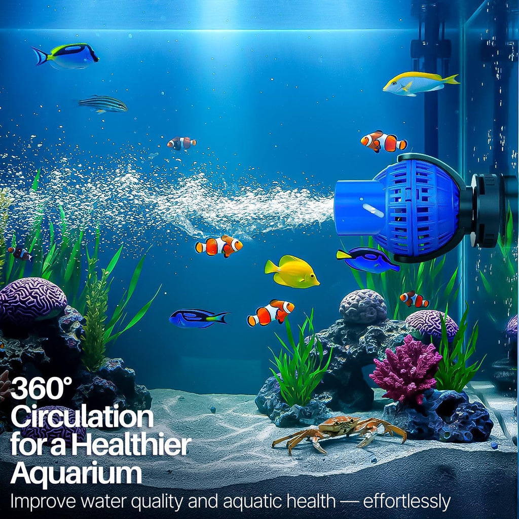 Blue Aquarium Wave Maker, 1100 GPH Circulation Pump for Fish Tanks