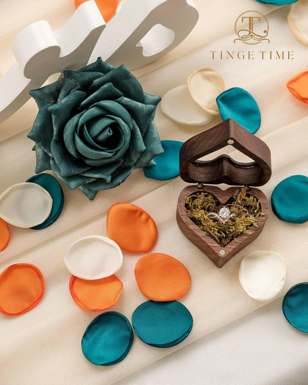 400pcs Silk Rose Petals Orange Green Flower Petals for Wedding, Flower Girl Basket, Aisle Runner, Romantic Dinner