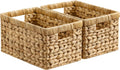 Wicker Basket, Baskets for Organizing, Storage Basket with Built-in Handles, Water Hyacinth Shelves (Medium 2-Pack
