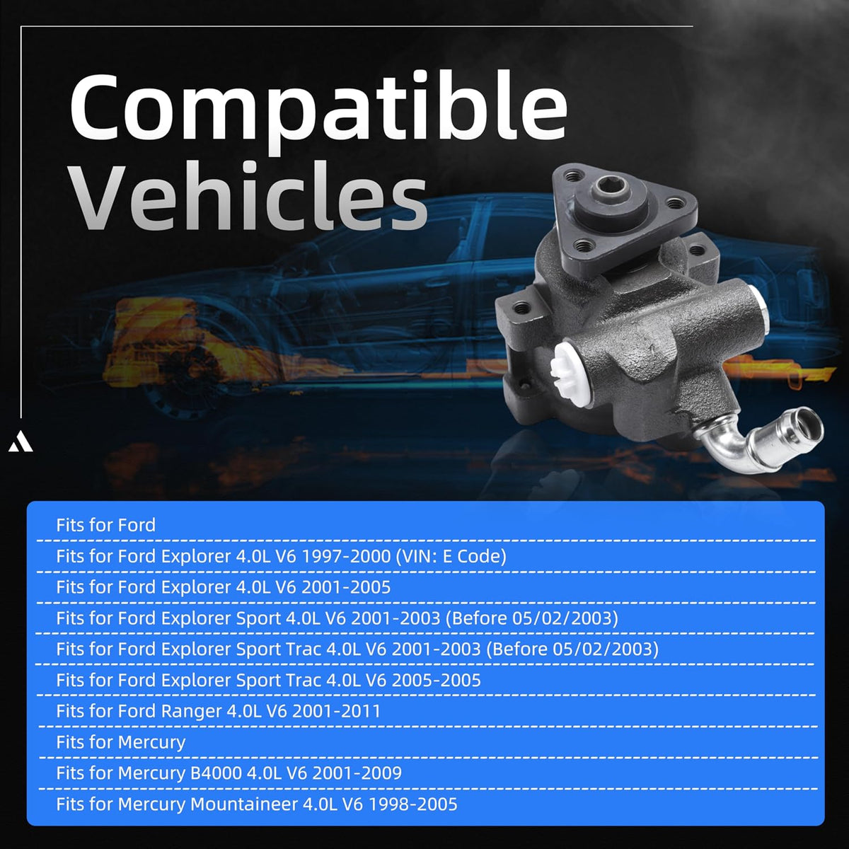 Power Steering Pump, 20-279, for Ford Ranger 01-11/Explorer 97-05