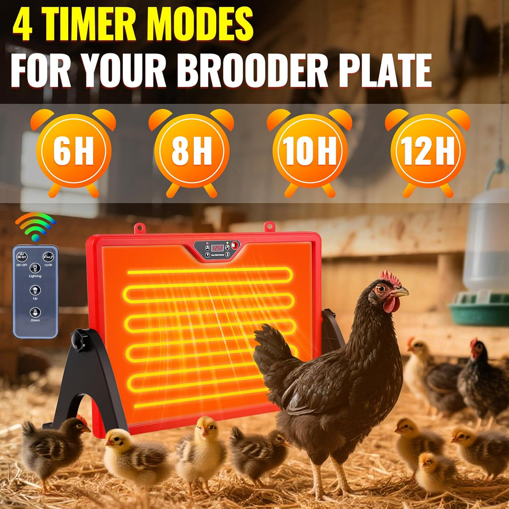 Chicken Coop Heater, Chicken Heater for Chicken Coop Accessories, Double Sided Brooder Plate for Chicks Timers and