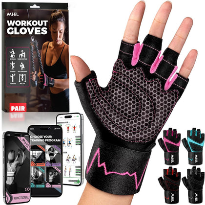 Workout Gloves for Women – Breathable Gym Gloves for Women with Palm Protection and Enhanced Grip – Padded Weight