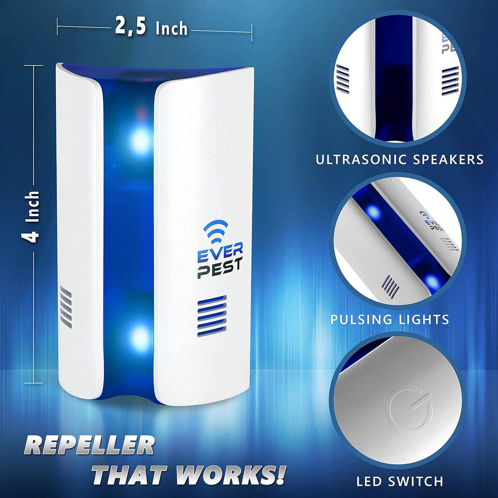 Ultrasonic Pest Repeller Plug in 1 Pack- Electronic and Electromagnetic Insect Control Defender - Roach Bed Bug Mouse