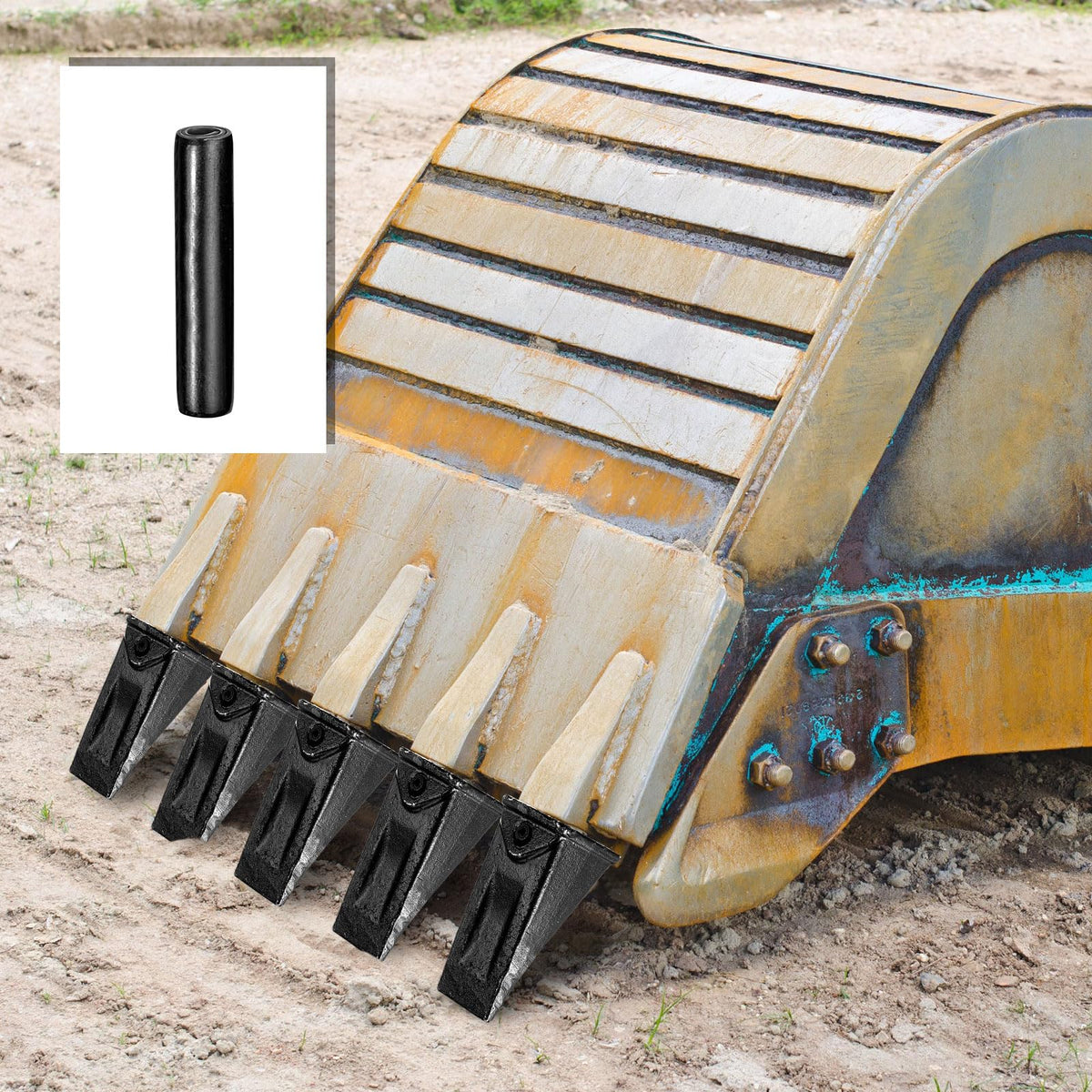 Hicarer 1.97" 20 Pack Length Long Bucket Teeth Pins, Compatible with Hensley X156 156pn P156 X156p Takeuchi Tb135 Skid Steer, Kubota 161-3 Excavator Backhoe Loader