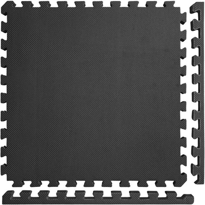 X-Thick 1.5" Interlocking EVA Foam Mats - BK - 10 Tiles (40 Sqft) | Extra-thick 2X cushioning w/ anti-slip grip. 2' x