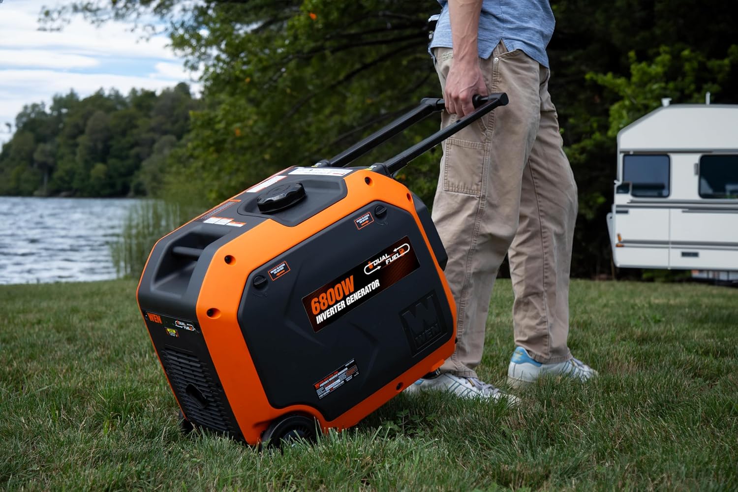 6800-Watt Dual Fuel RV-Ready Electric Start Portable Inverter Generator with Fuel Shut Off and CO Watchdog for