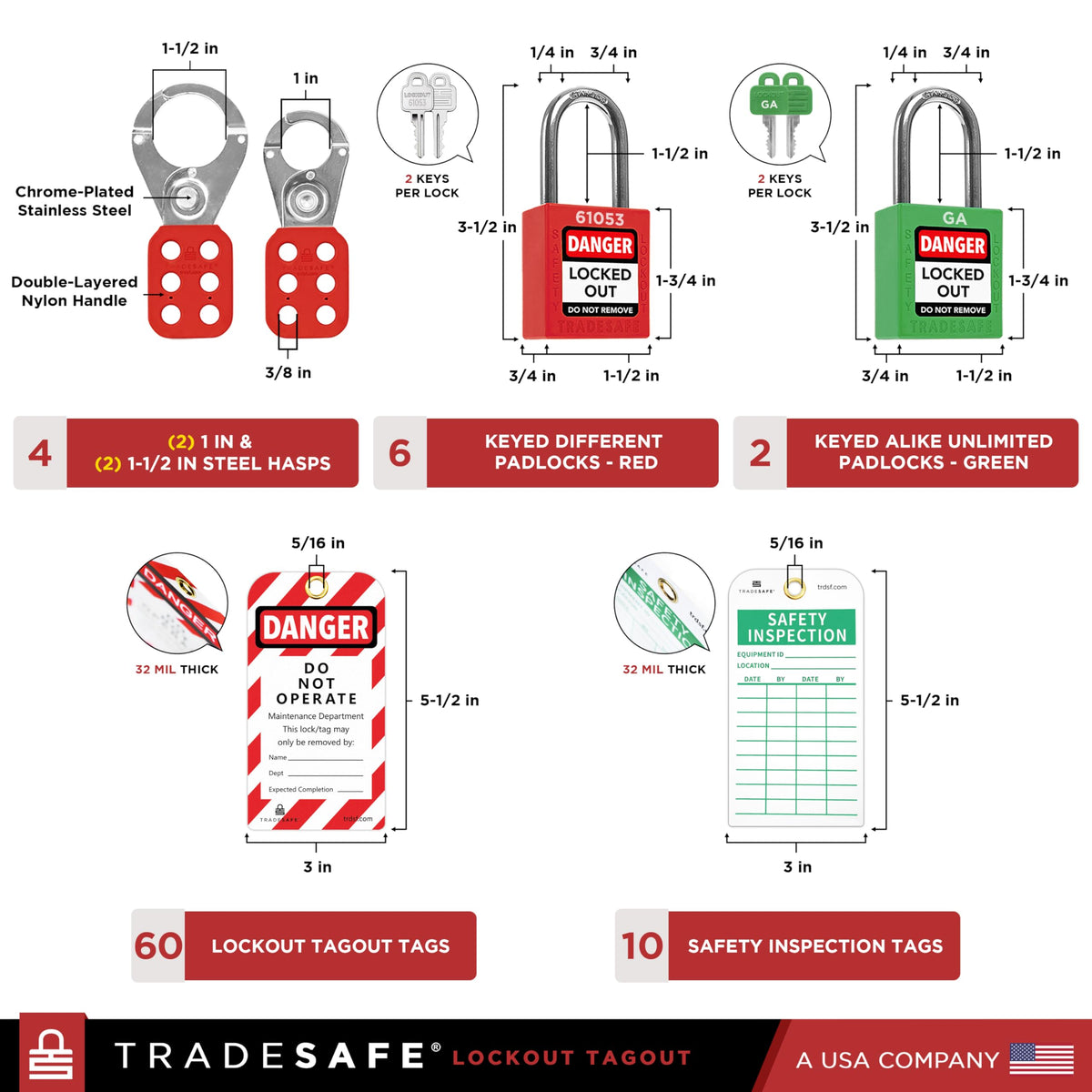 Lockout Tagout Kit, Loto Tool Kit, 85 Lock Out Tag Out Devices