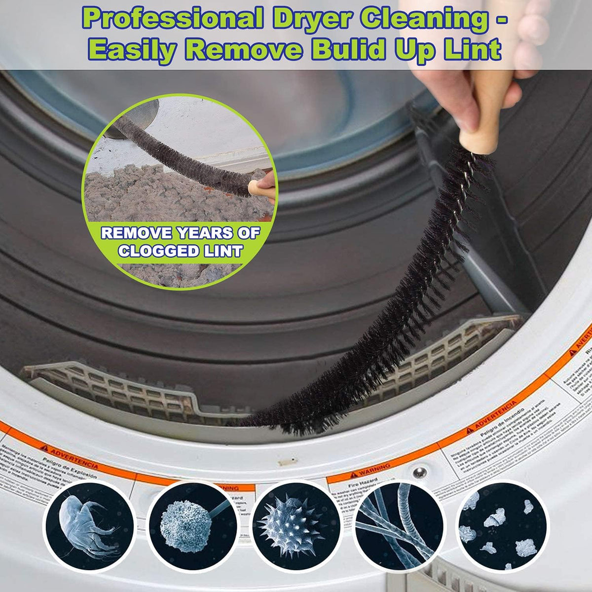 2 PCS Dryer Vent Cleaner Kit, Dryer Lint Vacuum Attachment&Brush