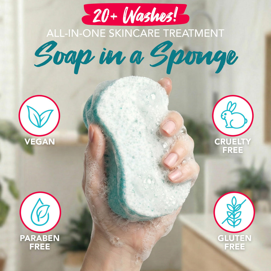 Body Wash in a 20+ Wash Sponge, Sea Salt, 3 Count