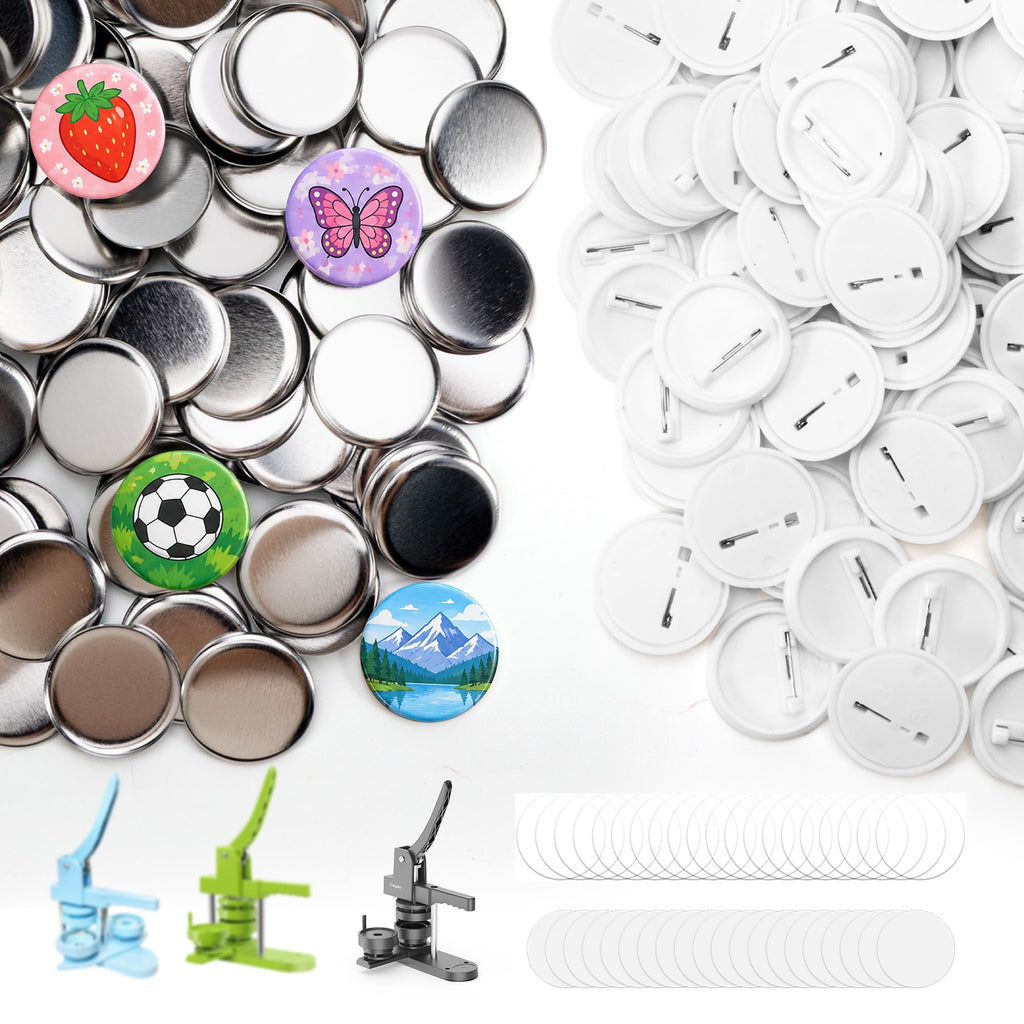 200 Sets 1.25Inch (32mm) Plastic Button Maker Supplies