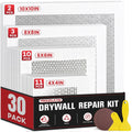 Drywall Repair Kit 30 Pack, 2/4/6/8 inch Drywall Repairs Patch, Dry Wall Patch with Scraper and Sandpaper for Drywall