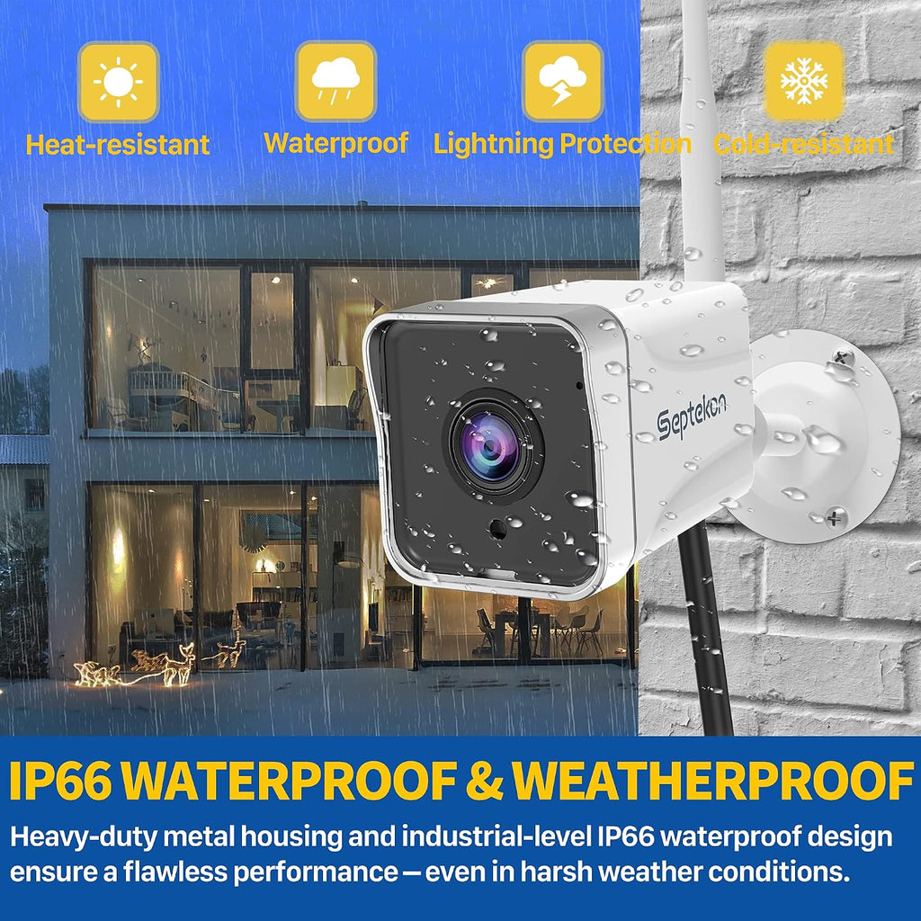 4 Pack Outdoor Security Camera 2K，WiFi Cameras for Home Security Outside with Motion Detection Tracking, Night