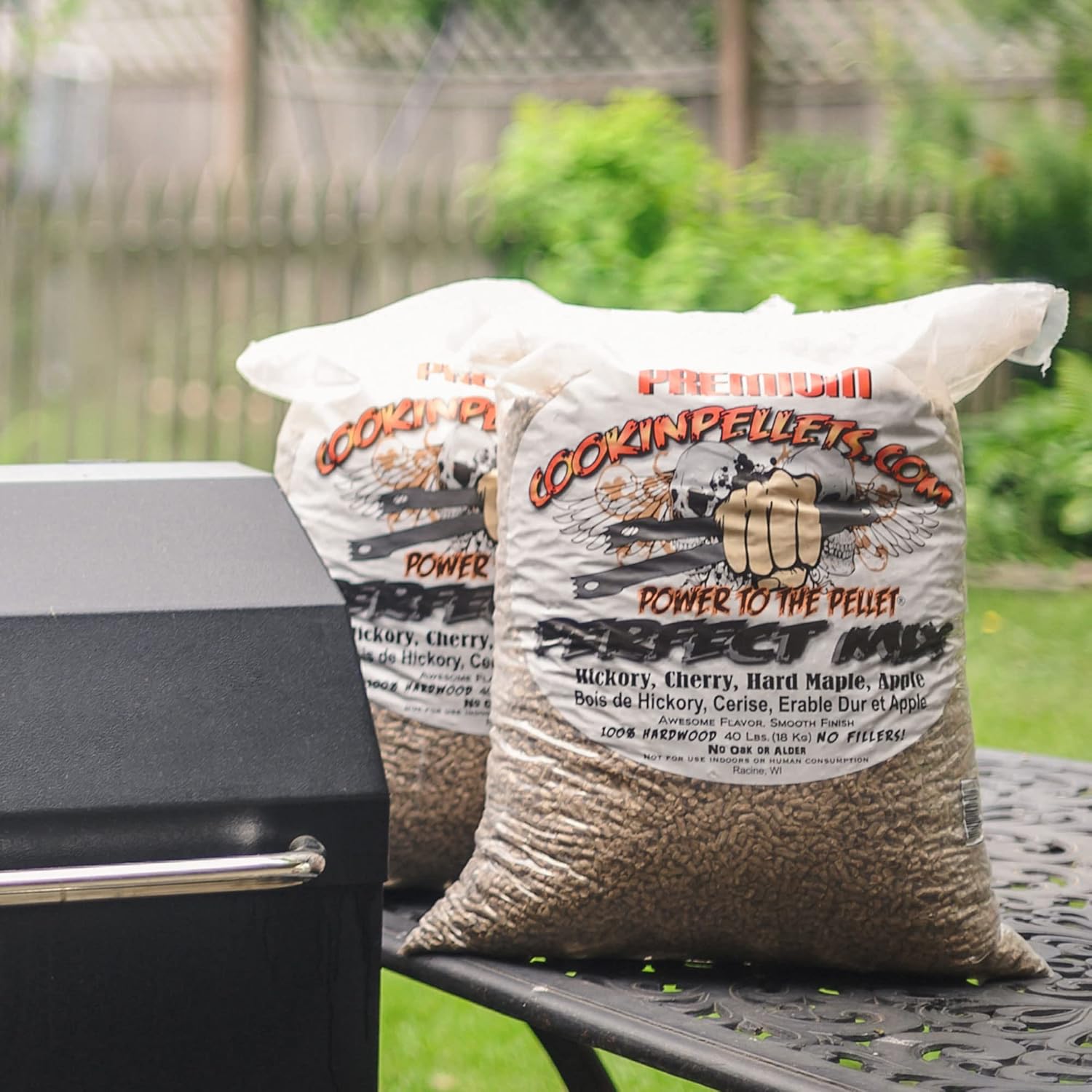 CookinPellets Perfect Mix Natural Hardwood Hickory, Cherry, Hard Maple, and Apple BBQ Grill Wood Pellets for Pellet