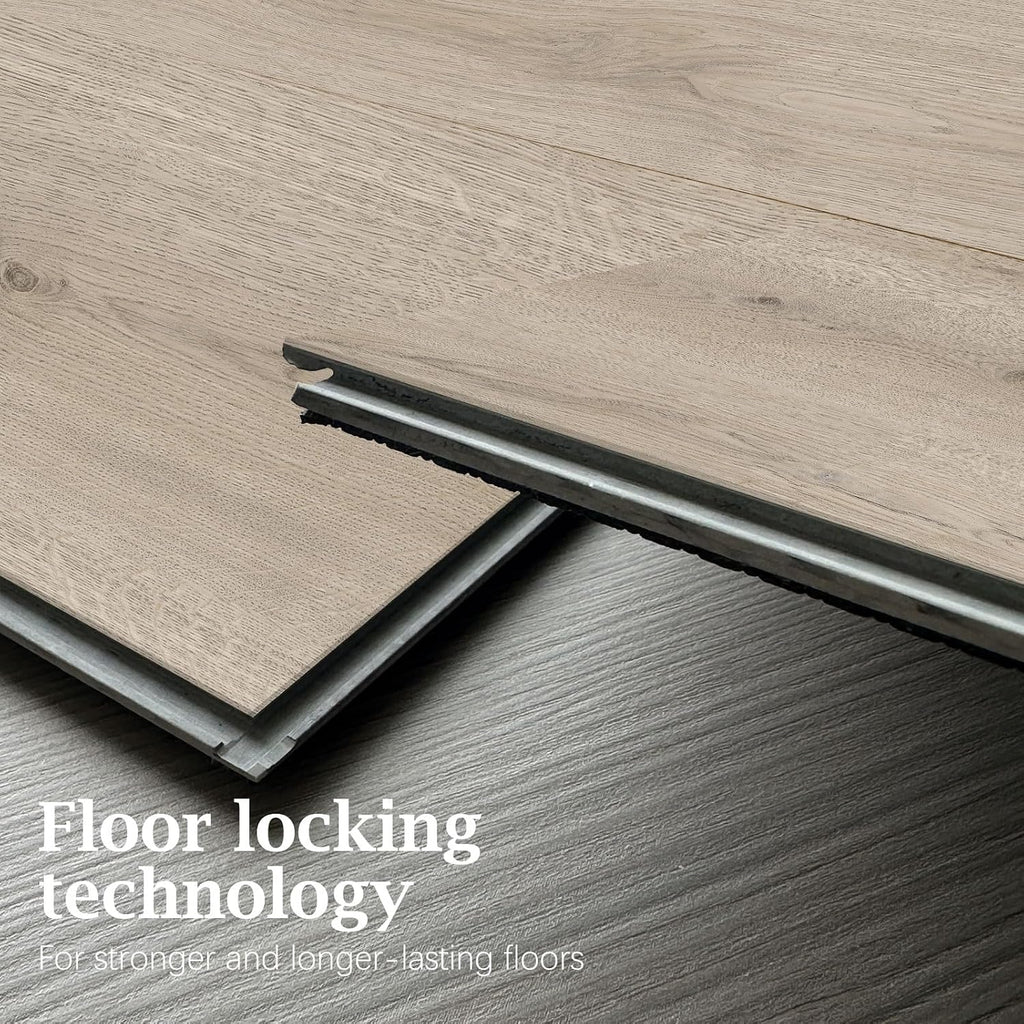 SPC Click Lock Luxury Vinyl Flooring Plank | 21.4 Sq.Ft | Thick 5 mm | Wood Floating LVP Floor Tile| 100% Waterproof