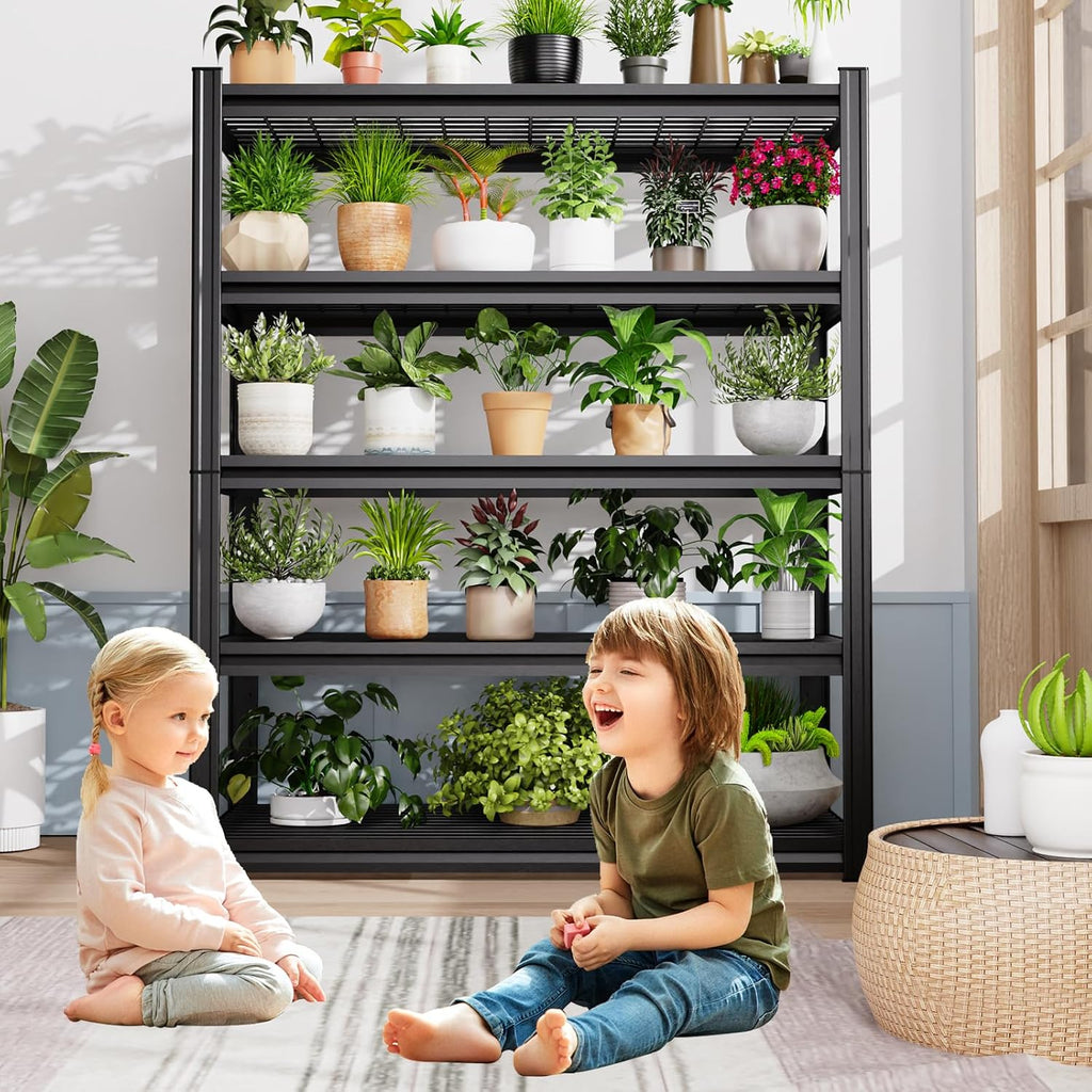 Heavy Duty Garage Shelving, 5-Tier Adjustable All Metal Wire Shelving Unit for Tools, Storage Bins, Utility Storage