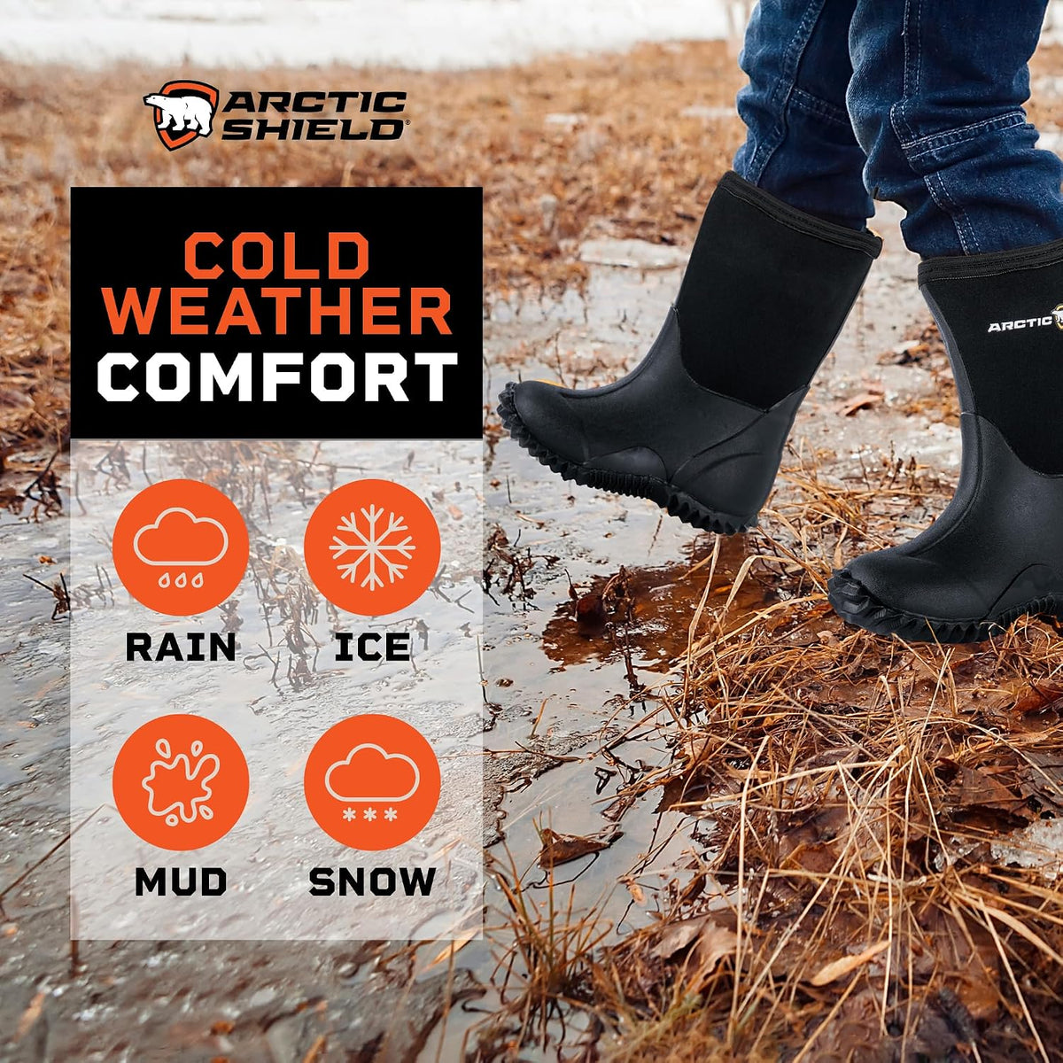 Kids Rain Boots - Outdoor Waterproof & Insulated Winter Boots for Girls & Boys - Unisex Kids Snow Boots for Rain