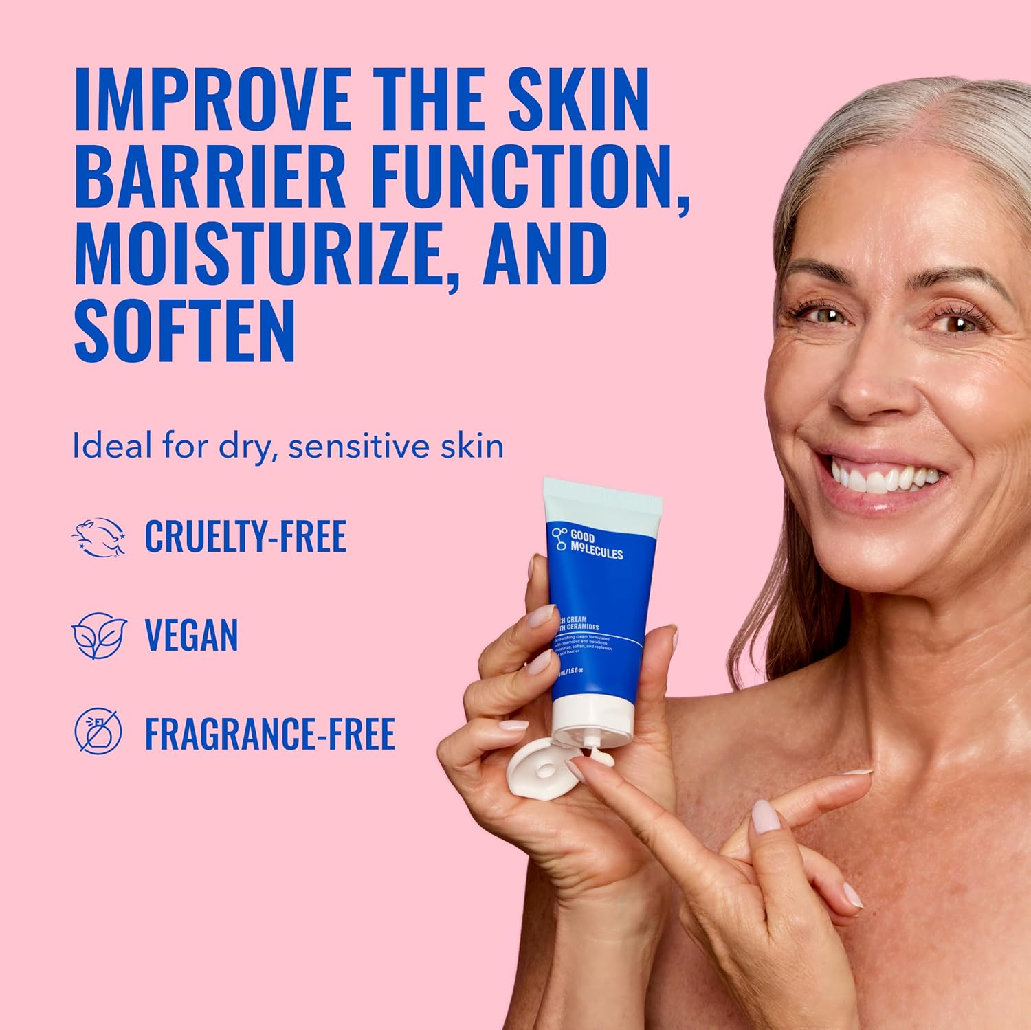 Rich Cream with Ceramides, Face Moisturizer for Dry Skin | Nourishing ceramide cream that moisturizes and softens.