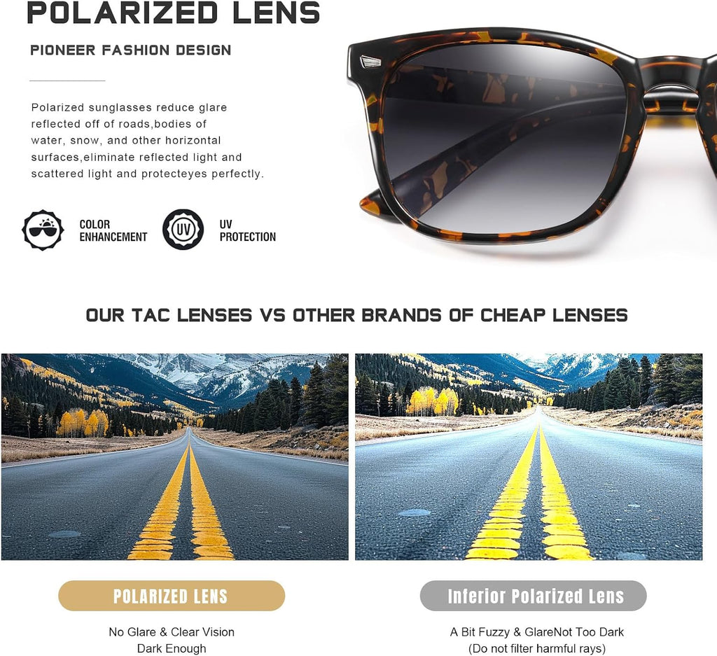 Polarized Sunglasses for Women and Men Classic Trendy Sun Glasses with UV Protection