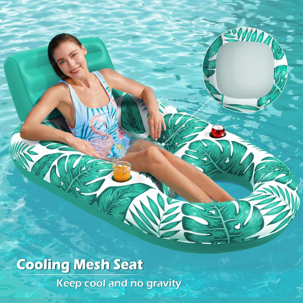 Inflatable Pool Float Adult - Pool Floaties Lounger Floats Raft Floating Chair Water Floaties for Swimming Pool Lake