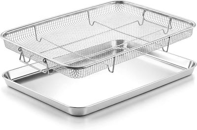 Air Fryer Basket for Oven, Large Air Fryer Basket & Tray, 18’’ x 13’’ | Stainless Steel Crisper Tray & Baking Pan