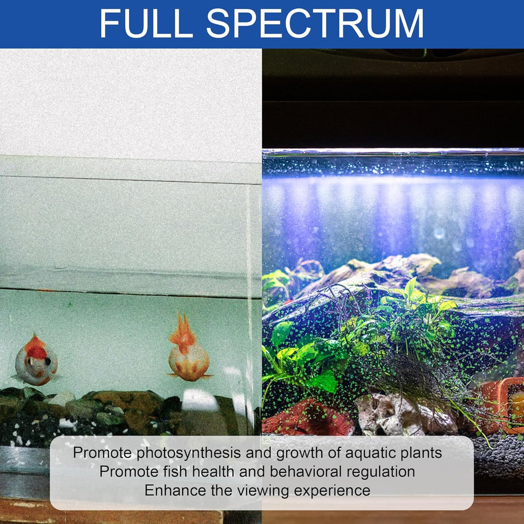 Led Aquarium Light, Full Spectrum Fish Tank Lights, 55/75 Gallon Freshwater Fishtank Hood Lighting for Grow Fish