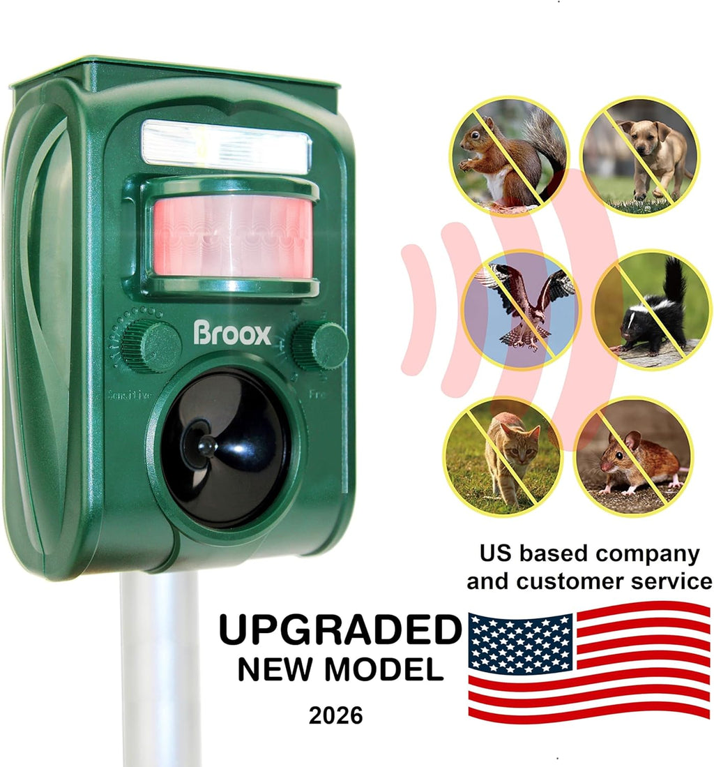 2026 Upgraded Solar Animal Repellent, Cat Repellent Outdoor, Squirrel Repellent, Deer Repellent, Ultrasonic pest