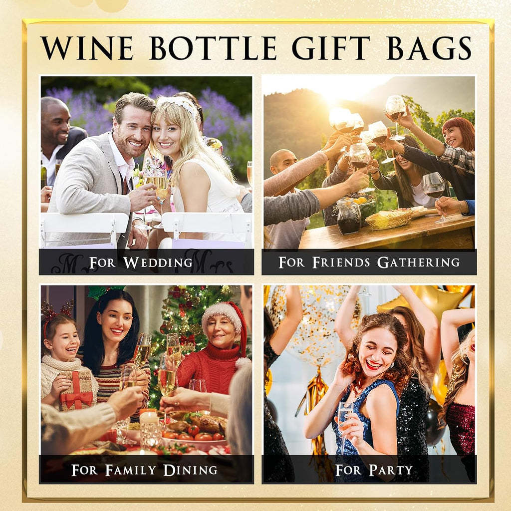 50 Pack Wine Gift Bag with Handles Wine Bottle Gift Bags