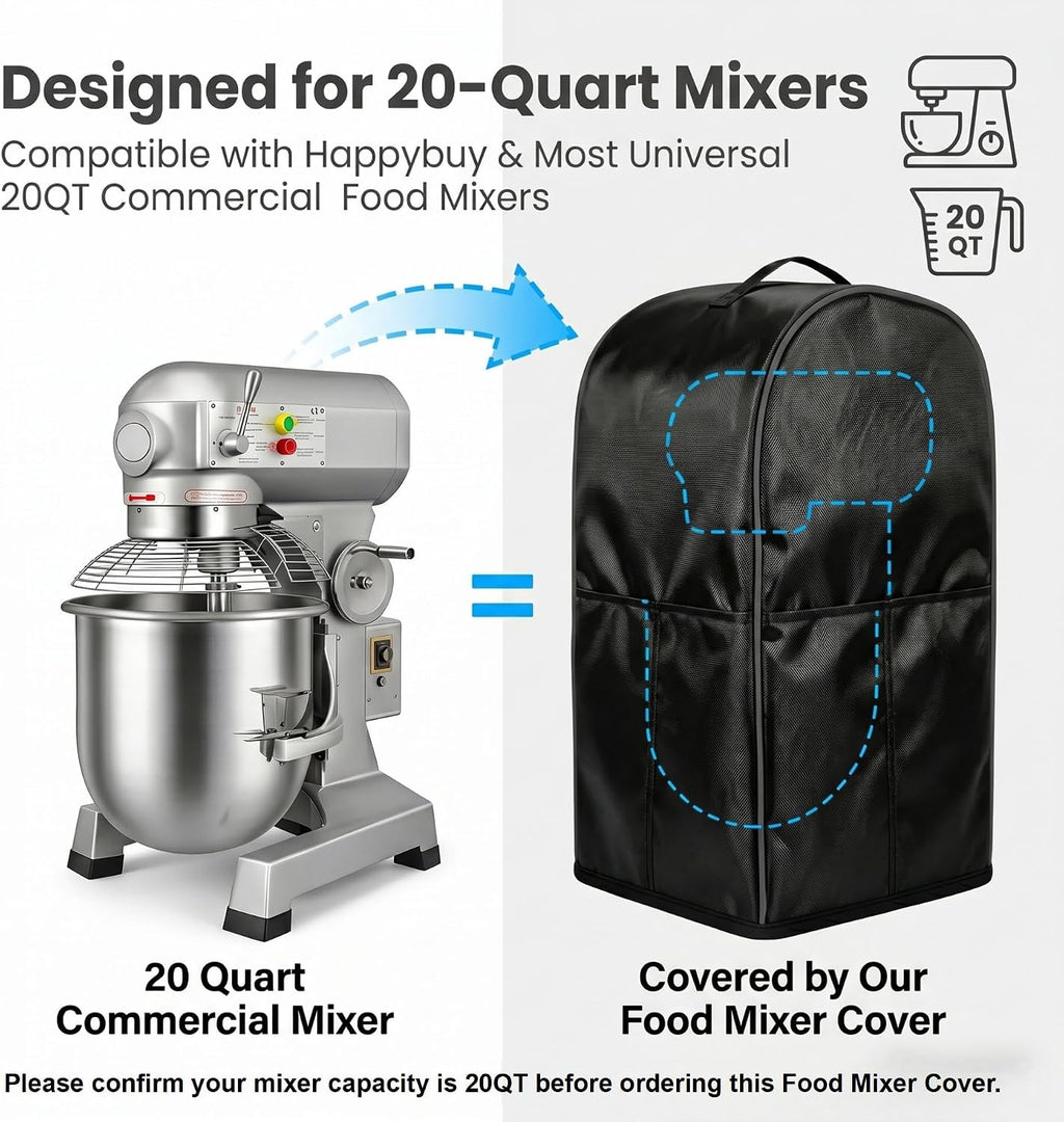 20quart black commercial vertical mixer cover with top handle