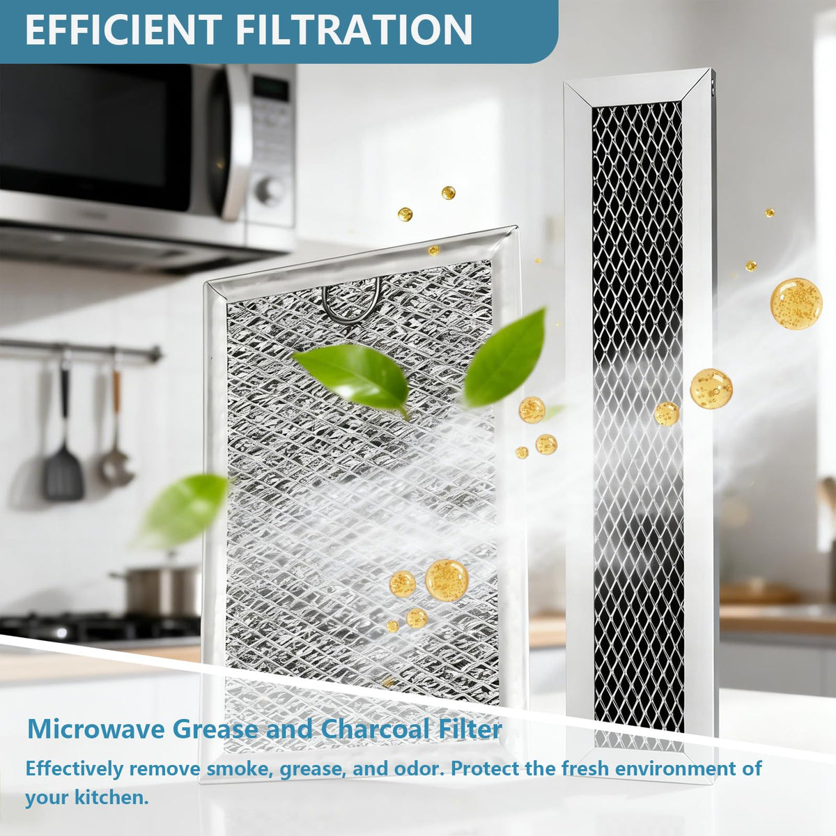 PVM9005SJ1SS Microwave Charcoal & Grease Filter Replacement for GE 3 Pack
