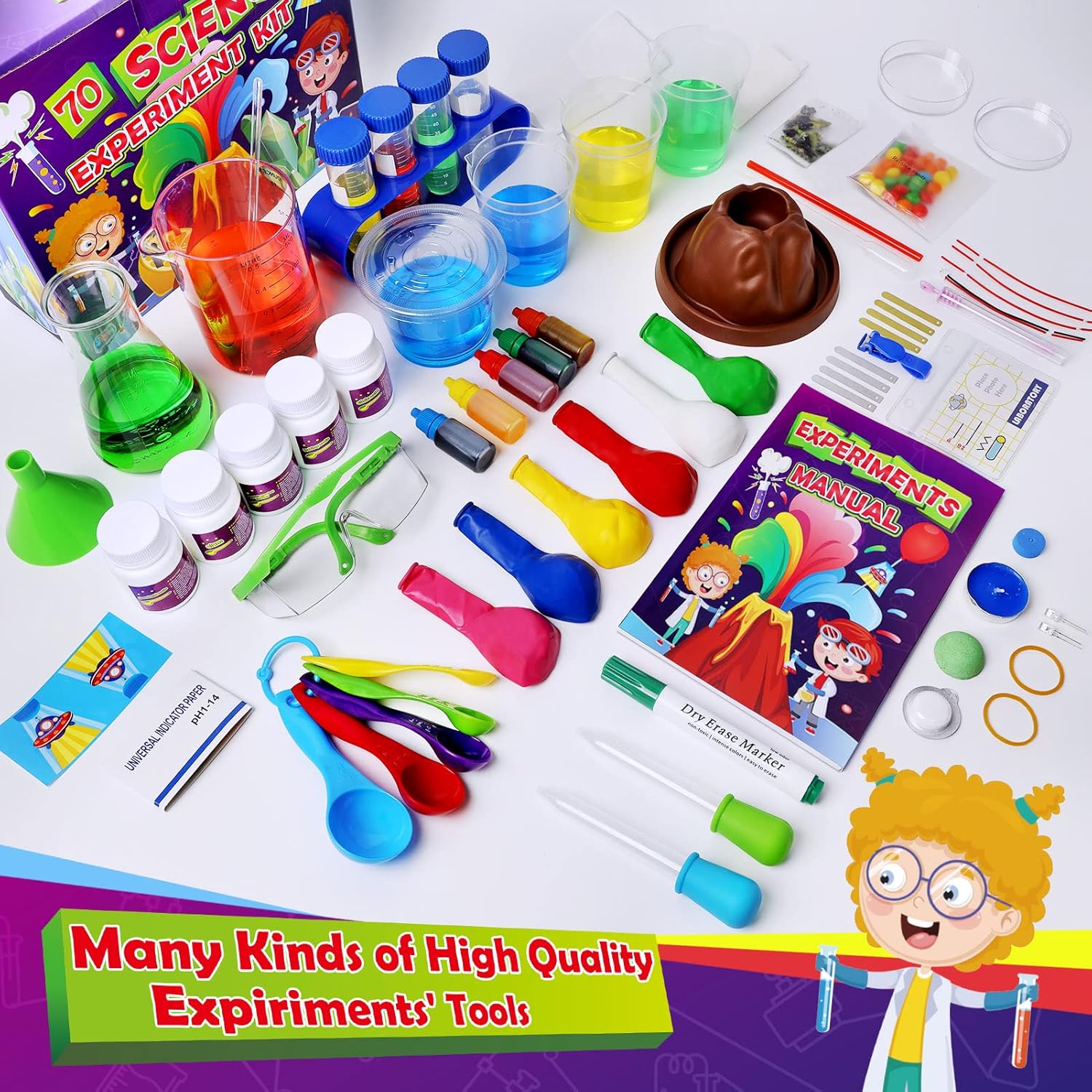70 Lab Experiments Science Kits for Kids Educational Scientific Toys Birthday Gifts Idea for Girls Boys, Chemistry