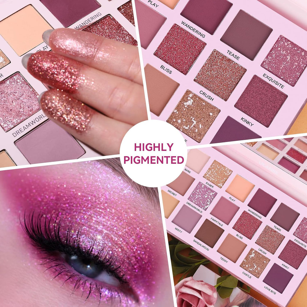 Professional 18 Colors Aromas Nude Eyeshadow Palette Long Lasting Multi Reflective Shimmer Matte Glitter Pressed