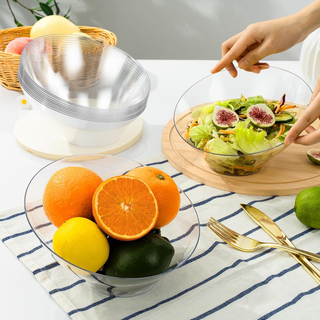 12 Pack Clear Plastic Serving Bowls for Party - 20 OZ