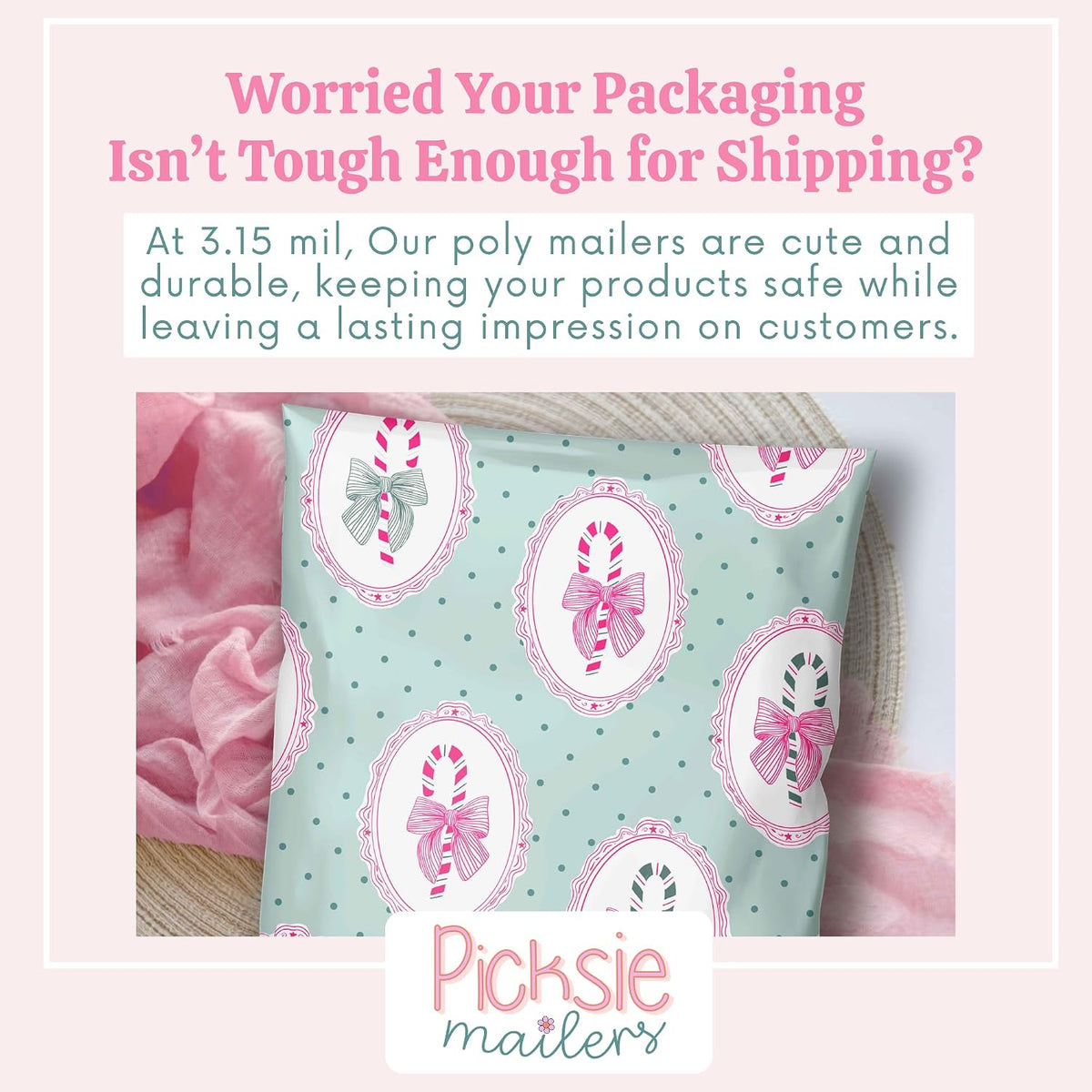 6x9 Christmas Poly Mailers- Cute Holiday Shipping Bags