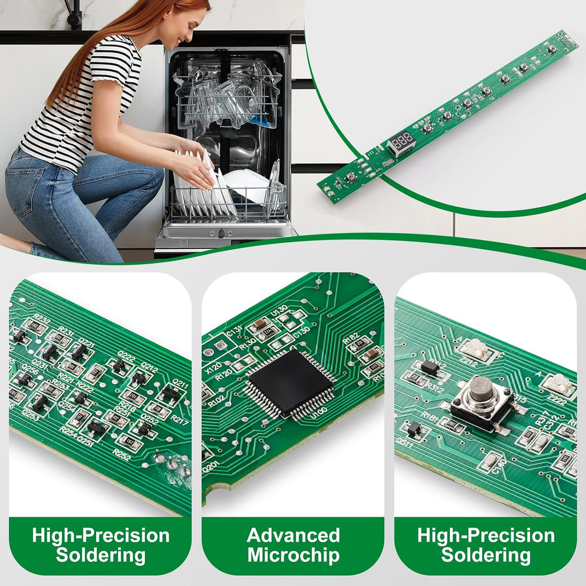 Upgraded WD21X31902 WD21X23462 Dishwasher User Interface Control Board, WD21X31902C UI Control Compatible with GE Dishwashers, Replaces WD21X26179 WD21X32000 WD21X22236 WD21X22955