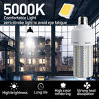 2 Pack LED Corn Light 600W Equivalent LED Corn Bulb 7500 Lumen 60W Large Area Cool Daylight White E26/E27 Medium Base