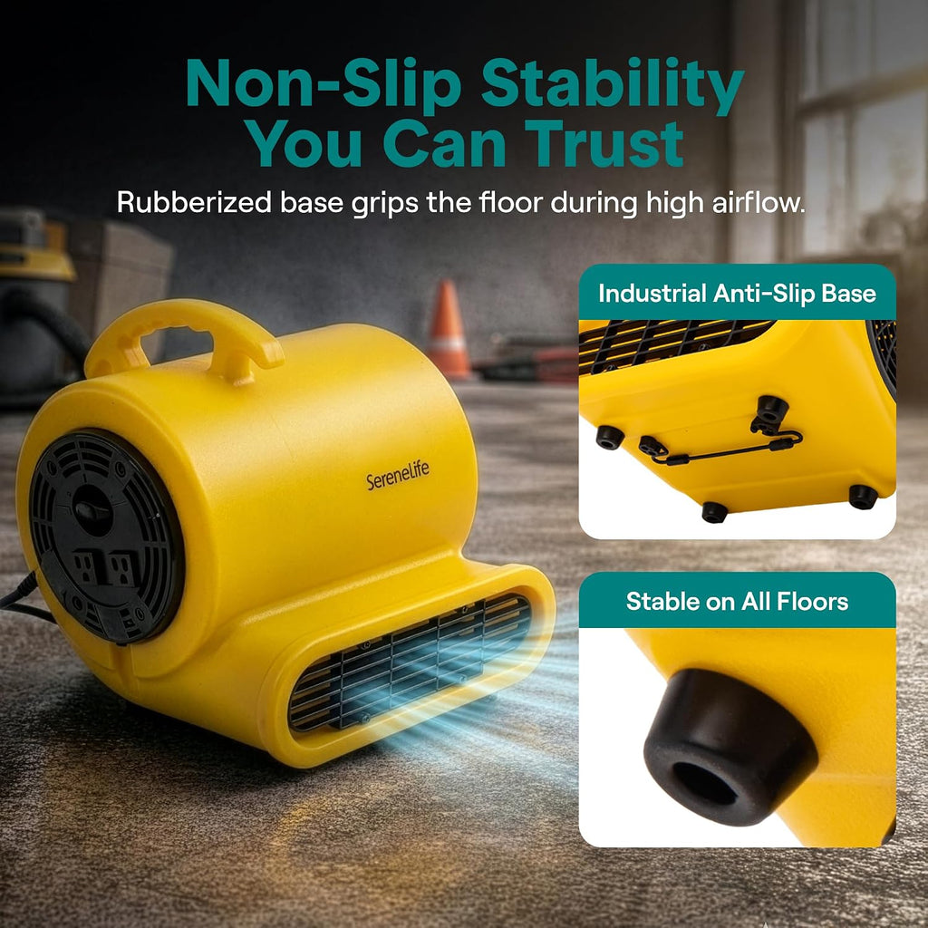 Air Mover Blower Fan 2500 CFM – Powerful High Performance 3-Speed Fan for Floor & Carpet Drying, Portable Floor Fan