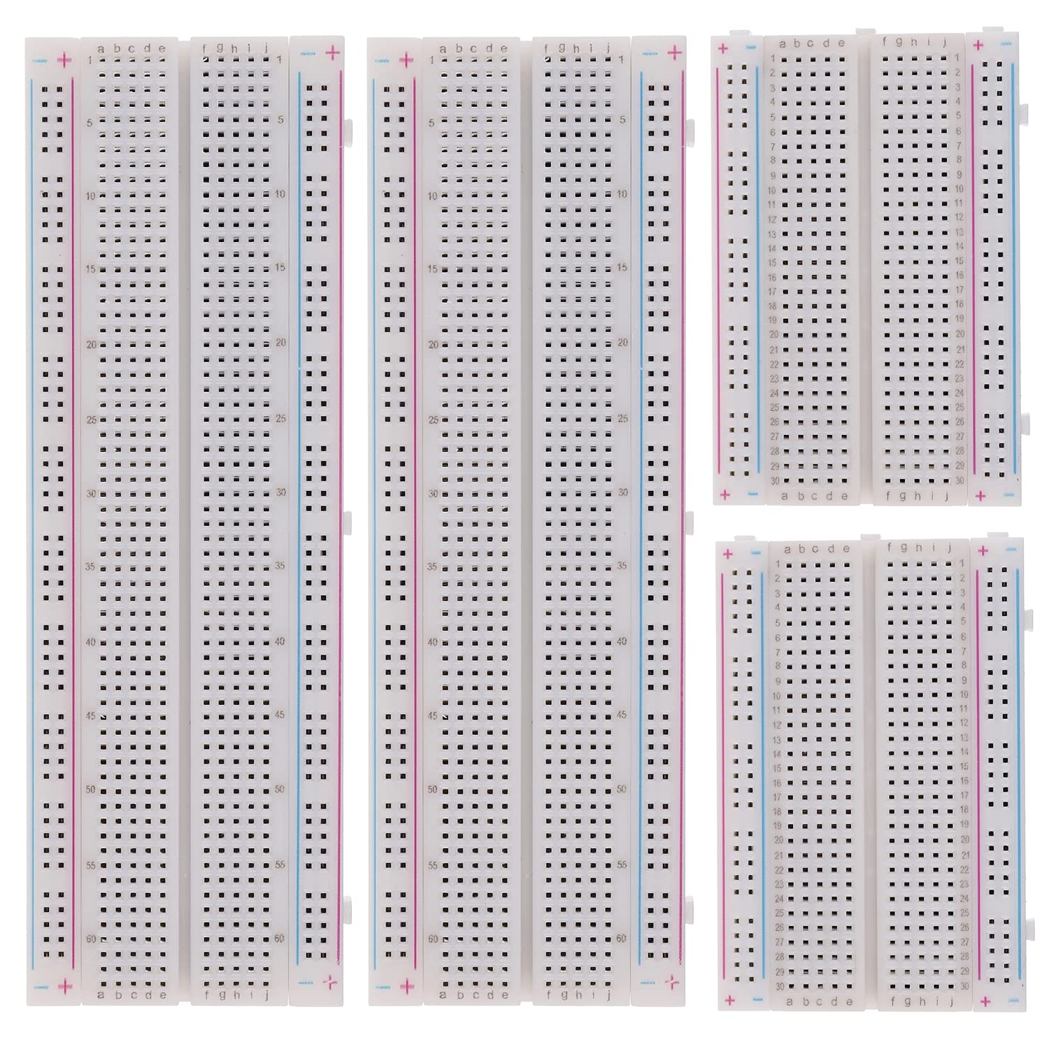 3 Values 130 Pcs Solderless Breadboard 4 Pcs 830 Tie Points & 400 Tie Points & 126 Pcs Flexible Breadboard Jumper Wires